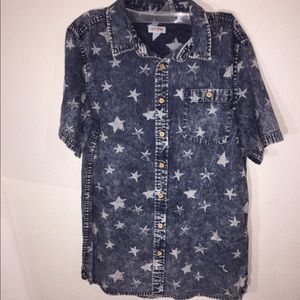 Denim button up with stars